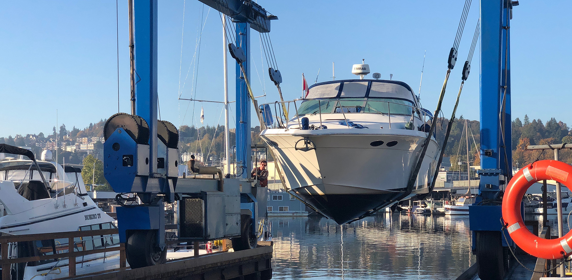 Yacht hauled out for presale marine survey
